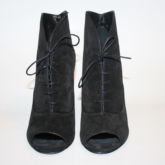 Saint Laurent YSL Jane 105 Open Toe Lace Up Ankle Boots Booties - Picture 3 of 6